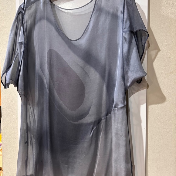 Sheer Chiffon Hand Painted Tunic/Blouse - a Work of ART by BNQ - SZ 38-40 - Picture 9 of 12